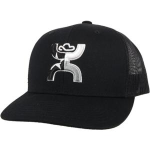 HOOEY Texican Texas Trucker Hat for Men – Adjustable Snapback Mesh Baseball Cap - Western Work & Casual Wear Breathable Mesh (Black, L)