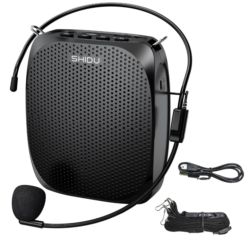 SHIDU Portable Voice Amplifier Personal Microphone Headset for Speaking Rechargeable Mini Pa System for Teachers Tour Guides Coaches Classroom Singing Yoga Fitness Instructors