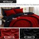 MUXHOMO 7 Pieces California King Comforter Set, Reversible Bed in a Bag Cal King Size, All Season Bedding Set with Comforter, Flat Sheet, Fitted Sheet, Pillowcases & Shams, Red & Black