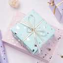 WRAPAHOLIC Wrapping Paper Roll - Mini Roll - 3 Rolls - 17 inch X 120 inch Per roll - Pastel Color and foil Patterns for Wedding, Bridal Shower, Birthday, Baby Shower, Mother Day, Valentine's Day