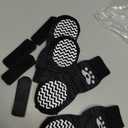 PUPTECK Anti Slip Dog Socks 2 Pairs with Double Grippers for Hardwood Floors, Shoes for Hot/Cold Pavement, Boots & Paws Protectors to Prevent Licking, Traction Booties for Senior Small Dogs