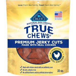 Blue Buffalo True Chews Premium Jerky Cuts Dog Treats with Natural Ingredients Chicken (EXP 02/12/27)