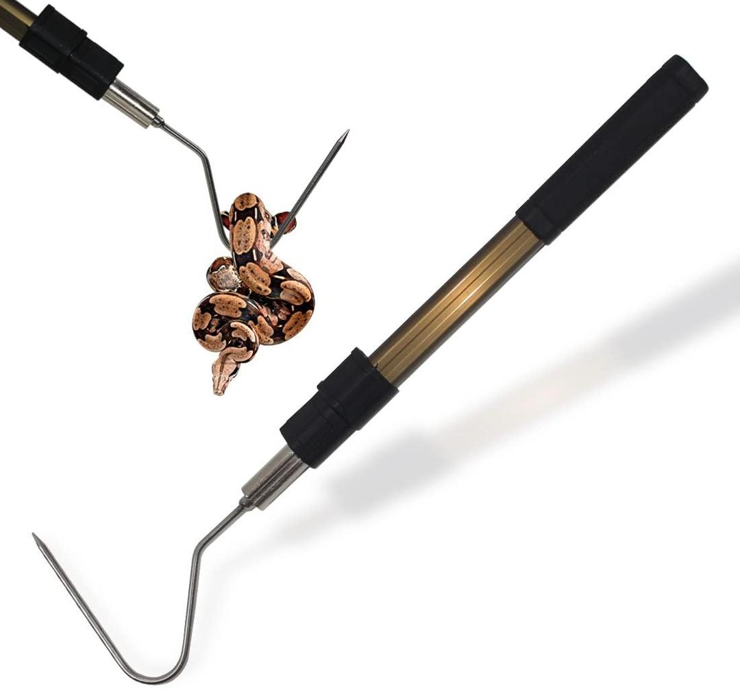 41.6" Snake Hook Reptile Catcher Stick Tongs Rattlesnakes Grabber Pick-up Handling Tool Kit for Catching Controlling or Moving Python Copperhead