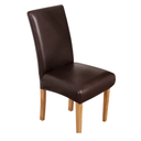 Dining Room Chair Covers Chair Slipcovers Elastic Stretch Armless Removable Waterproof Pu Leather Chair Protector (Set of 6, Chocolate)