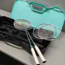 EasyGo Badminton Set, with Net, 4 Racket, 4 Birdies, Portable Storage Box, for Backyards, Outdoor Games, Yard Games