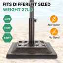 Patio Umbrella Stand - 27 lbs 17.1" Heavy Duty Outdoor Umbrella Base Stand, Market Umbrella Holder for Garden, Backyard, Pool, Beach, No Water or Sand Required, Square Bronze