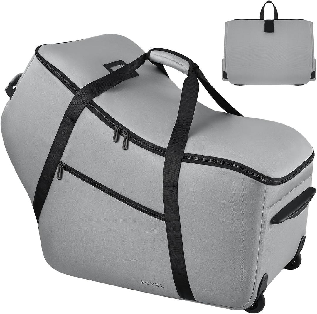 car seat travel bag, Grey, Unique, Padded Car Seat Travel Bag with Wheels, all grey, Padded car seat travel bag with wheels