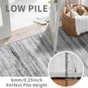 Washable Kitchen Runner Rug for Family: Easy-to-Clean Runners for Hallway Entryway Bedroom - Stain and Water Resistant Rugs with Non-Slip Backing - Soft Low-Pile Carpet 2x6 Grey