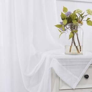 White Sheer Curtains 62 inches Long 2 Panels Set Bedroom Sheer Curtains Sheer Curtain for Living Room 42" W x 62" L