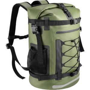 Pimoys Waterproof Backpack, 40L Heavy Duty Dry Bag Backpack, Roll-Top Hiking Travel Backpack, Heavy Duty Floating Waterproof Bag for Kayaking, Hiking, Rafting, Camping, Boating- Men/Women