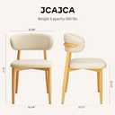 Kitchen Dining Chairs Set of 4 Modern Upholstered Leather Farmhouse Dining Room Chair with Metal Legs, Beige