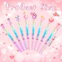 Tinlade 14 Pieces Valentine's Day Pen Cartoon Gel Ink Cute Rainbow Glitter Crystal Pen Funny Pens for Office Valentine's Day Work Supplies Party Favors (Heart Style)