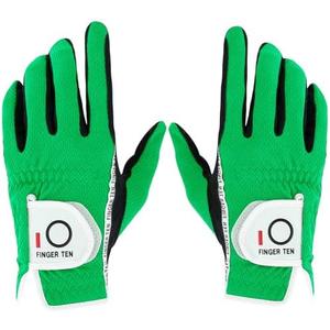 FINGER TEN Premium Rain Grip Men's Golf Gloves 1 Pair, Hot Wet Weather No Sweat Glove for Serious Feel & Performance, Left Right Hand Black Gray White Blue Fit Size S M L XL 2XL 3XL, (Medium)