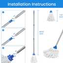 Indoor Mop for Floor Cleaning, Lightweight Cotton Mop with 2 Washable Heads