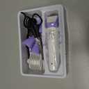 Dog Clippers Grooming Kit, 4 in 1 Quiet Cordless Dog Paw Trimmer & Nail Grinder, Small Cat Clippers Electric Rechargeable Low Noise Pet Shaver for Trimming Hair on Paw Eye Ear Face (Purple)