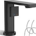 Modern Single Hole Bathroom Faucet | 5.3" Matte Black Luxury Vessel Sink Faucet | Spot-Free Finish & Anti-Splash Design | Premium Ceramic Valve, Easy Installation | 1 or 3 Hole