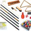 HAN'S DELTA Pool Table - Premium Billiard 32 Pieces Accessory Kit - Pool Cue Sticks Bridge Ball Sets