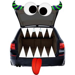 4E's Novelty Monster Trunk or Treat Car Decoration Kit - Trunk or Treat Kit for Car & SUV, Outdoor Halloween Garage Door Decorations (Huge Eye Monster)