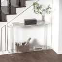 Acrylic Console Table 7.8" D x 39.4" W x 31.2" H, Narrow Console Table, Skinny Entryway Table for Sofa, Foyer, Hallway, Living Room, Modern, 2-Tier, Clear