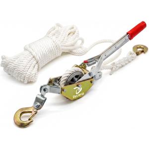 Heavy Duty Rope Puller, 3/4 Ton (1650 lbs) Hand Winch (100FT/30M)