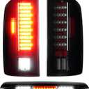 LED Tail Light + 3rd Brake Light Fit for Dodge Ram 1500 2002-2006,Fit for Dodge Ram 2500 3500 2003-2006, Chrome Housing Smoke Lens