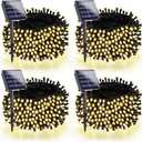 4 Pack 180FT Solar String Lights for Outside, Super Bright 320 LED Solar Christmas Lights Outdoor Waterproof with 8 Modes, Green Wire Twinkle Fairy Lights for Xmas Tree Party Yard (Warm White)