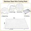 2 x Cleaning Brush Included Cooling Rack for Cooking and Baking - 10" x 15" Set of 2 Stainless Steel, Oven Safe Grid Wire Cookie Cooling Racks