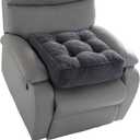 HIGOGOGO Tufted Corduroy Recliner Seat Cushion for Elderly, 20x20x6 Inch Extra Large Square Seat Cushion for Recliner Chair, Floor Pillow, Office Chair, Car, No Pressure on Thighs, Dark Grey