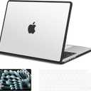 G JGOO Compatible with MacBook Pro 14 inch Case 2026-2021 M5 Pro/Max M4 M3 M2 M1 A3427 A3426 A3434 A3112 A3185 A3401 A2918 A2992 A2779 A2442, Anti-Crack Soft TPU Bumper Hard Shell Case, Frosted Clear
