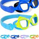Seago 2 Pack Kids Swim Goggles with Fabric Strap for Kids 3-15, Cat-Shaped Swimming Goggles Anti-Fog UV Protection Leakproof