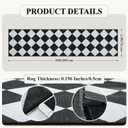 Beeiva Checkered Print Washable Rug Runners for Hallways Non Slip 2.5x10, Ultra Thin Black Kitchen Runner Stain Resistant Hallway Runner Rug 10 ft, Checkerboard Carpet for Bathroom Entryway Decor