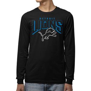 Junk Food Clothing x NFL - Unisex Adult Bold Logo - Officially Licensed Long Sleeve T-Shirt (Black)