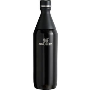 STANLEY All Day Slim Bottle 20-34 OZ | Twist off Lid with Leakproof Seal | Slim Design for Travel & Gym | Insulated Stainless Steel | BPA-Free (Black Gloss)