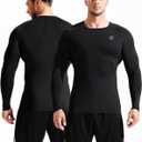 NELEUS Men's 3 Pack Dry Fit Long Sleeve Compression Shirts Workout Running Shirts, 3XL
