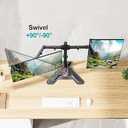 MOUNT PRO Dual Monitor Stand, Free-Standing Full Motion Monitor Desk Mount Fits 2 Screens up to 27 inches,17.6lbs with Height Adjustable, Swivel, Tilt, Rotation, VESA 75x75 100x100, Black