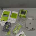 8-in-1 Vegetable Chopper with Container - Veggie Onion Chopper, Mandoline Slicer, Salad, French Fry Cutter, Kitchen Gadgets with Cleaning Tools (Green)