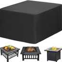 Amberr Fire pit cover,600D Heavy Duty fire pit cover square,Waterproof outside firepit covers, All weather Resistant (Square - 32L x 32W x 16H)