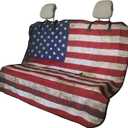 Back Seat Cover for Car Trucks Van SUV,Waterproof Rear Bench Towel Seat Covers for Dogs and Kids,Automotive Backseat Protector (American Flag)