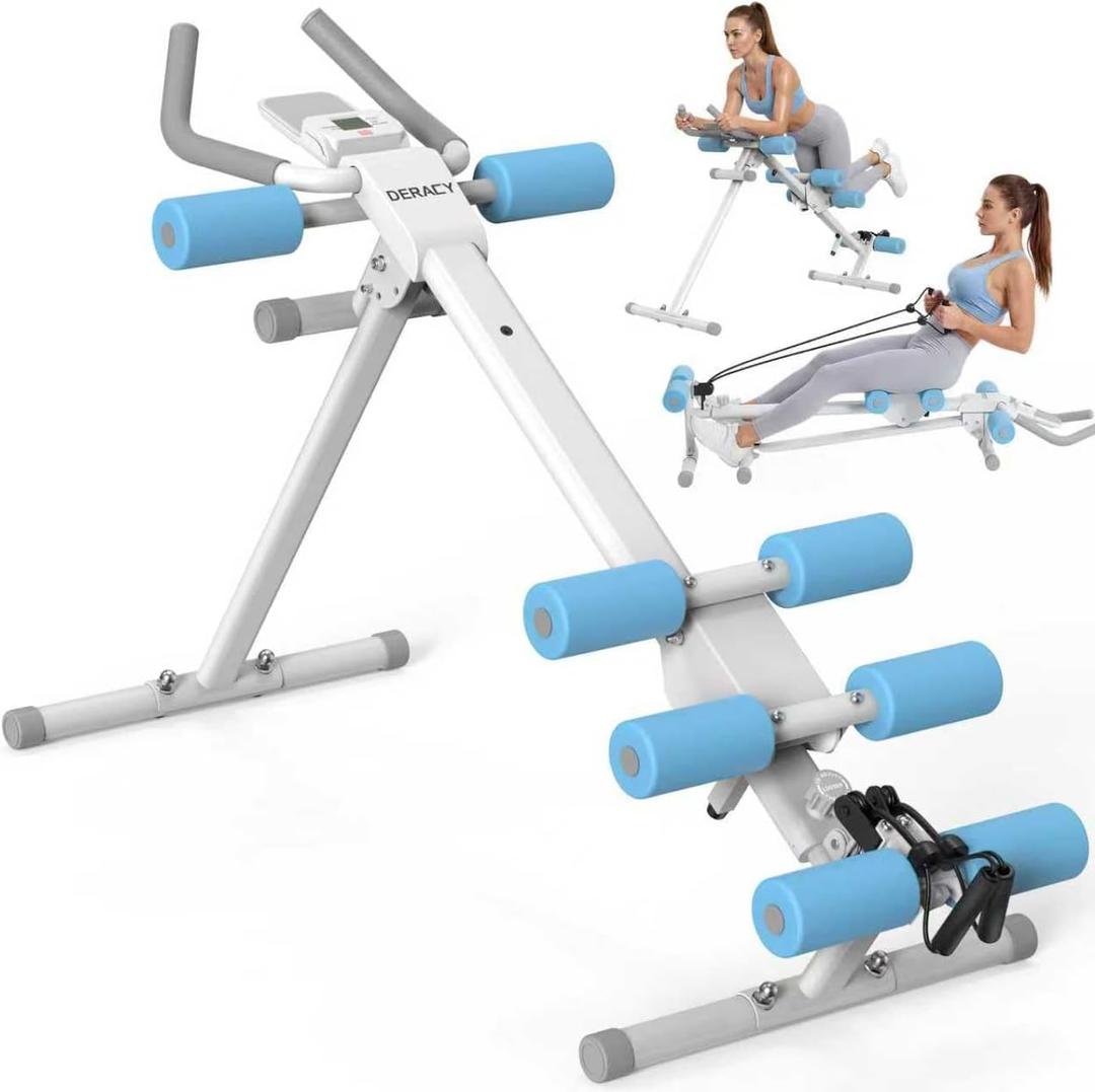 DERACY Ab Workout Machine Adjustable Ab Trainer Abdominal Trainer for Home Gym Foldable Ab Crunch Machine for Core 440 LBS