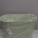 Supteron Bathroom Trash Can with Lid 3.2 Gallon Narrow Trash Can Small Plastic Trash Bin 12 Liter with Press Type Lid for Bedroom Bathroom, Mint Green
