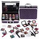 Makeup Kit for Teen Girls & Women Full Kit, Beauty Train Case with Starter Cosmetic Set, Make Up Valentine Gift Box with Eyeshadow,Lipgloss,Highlighter,Blush,Lip&Eye Pencils,Brush & More(Purple)