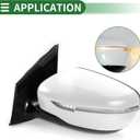 Motoforti Left Driver Side Door Mirror Replacement Side View Mirror Assembly for Nissan Murano 2015-2020 White Power Mirror Adjustment Manual Folding