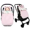 Pea Pod Baby Car Seat Blanket Stroller Footmuff Bunting Bag, Baby Sleeping Bag Fleece Plush Swaddle Blanket for Cold Weather Winter Must Have Outdoor Walking Warmth for Newborn to Infant (Camellia)