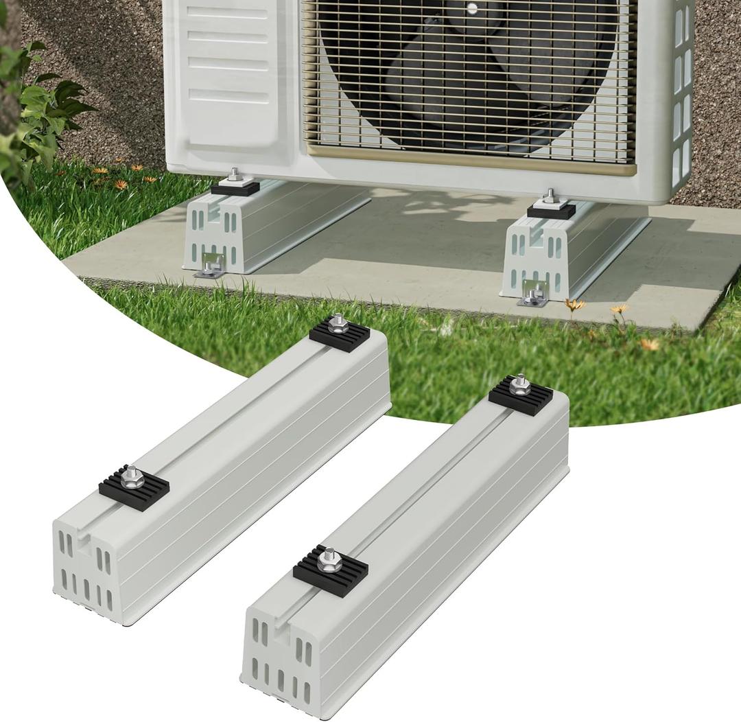 Minisplit Floor Mounting Base, Anti-Vibration Mini Split Stand for 12000BTU/24000BTU Air Conditioner Condenser, AC Anti Vibration Pad for Heat Pump System, 485 Load Capacity