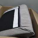 Hearth & Harbor Upholstered Queen Headboard - Easy Assemble Channel Stitched Headboard Queen Size - Wall Mounted Headboards with 3D Soundproof Wall Panels Peel & Stick Floating Headboards, Silver