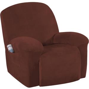 H.VERSAILTEX Stretch Recliner Slipcovers Recliner Chair Cover Sofa Furniture Cover 1-Piece Modern Rich Velvet Form Fit Stylish Protector Feature Rich and Soft Fabric (Burnt Brick, Large)