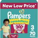 Pampers Diapers - Swaddlers 360 - Size 3, 70 Count, up to 100% Leakproof Comfy Dry Fit, Designed for Easy Changes, Pull On Baby Diaper 