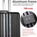 feilario Aluminium Frame PC Hard Shell Spinner Wheels Luggage,20.8"X15"X8.7 Airline Approved Built-In TSA lock Carry on Suitcase, with Cup Holder, USB Port, Phone Holder
