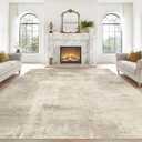 zesthome 9x12 Area Rugs for Living Room, Non-Slip Backing Washable Rug, Modern Abstract Area Rug, Stain Resistant Rugs for Bedroom, Ultra-Thin Large Area Rugs, Area Rug 9x12 (Brown)