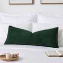 Kevin Textile 14x36 Inch Long Lumbar Cover 1 Pack Soft Boucle Textured Decorative Waterproof Rectangle Cushion Elegant Pillows for Couch Sofa Chair Bed Home Decor Indoor Outdoor Dark Green